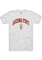Arizona State Sun Devils White Arch Logo Short Sleeve T-Shirt