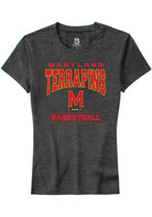Maryland Terrapins Womens Charcoal Basketball Short Sleeve T-Shirt