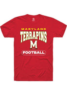 Maryland Terrapins Red Football Short Sleeve T-Shirt