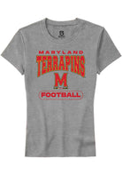 Maryland Terrapins Womens Grey Football Short Sleeve T-Shirt
