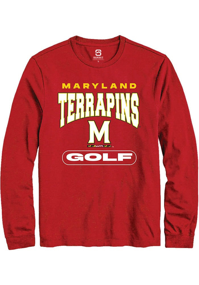 Maryland Terrapins Red Golf Long Sleeve T-Shirt