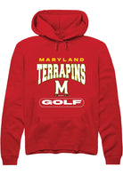 Maryland Terrapins Mens Red Golf Long Sleeve Hoodie