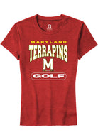 Maryland Terrapins Womens Red Golf Short Sleeve T-Shirt