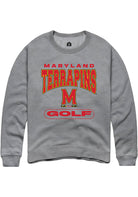 Maryland Terrapins Mens Grey Golf Long Sleeve Crew Sweatshirt