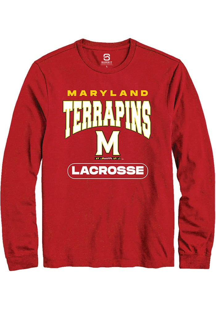 Maryland Terrapins Red Lacrosse Long Sleeve T-Shirt