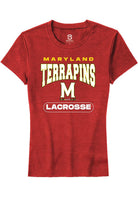 Maryland Terrapins Womens Red Lacrosse Short Sleeve T-Shirt