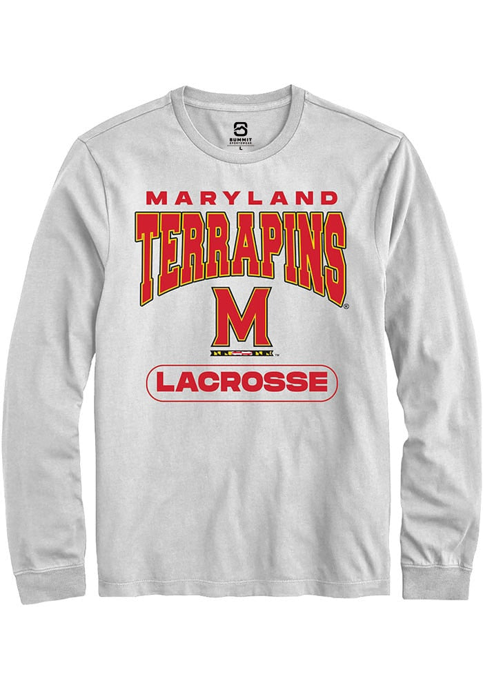 Maryland Terrapins White Lacrosse Long Sleeve T-Shirt
