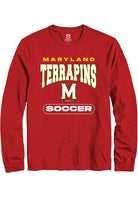 Maryland Terrapins Red Soccer Long Sleeve T-Shirt