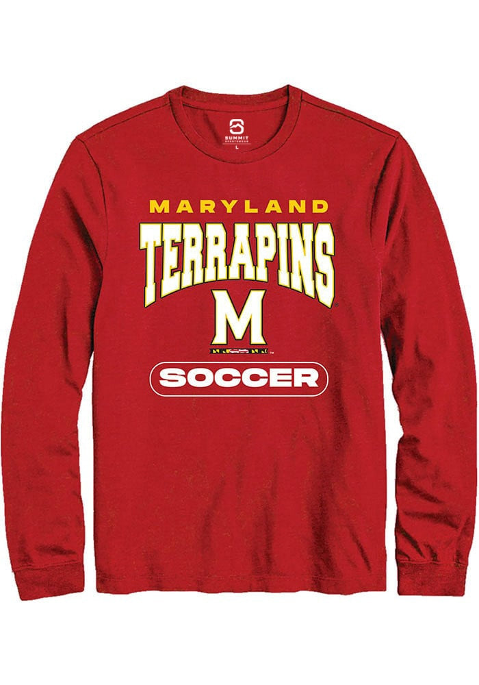Maryland Terrapins Red Soccer Long Sleeve T-Shirt