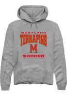 Maryland Terrapins Mens Grey Soccer Long Sleeve Hoodie
