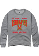 Maryland Terrapins Mens Grey Womens Basketball Long Sleeve Crew Sweatshirt