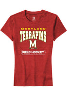 Maryland Terrapins Womens Red Field Hockey Short Sleeve T-Shirt