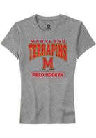 Maryland Terrapins Womens Grey Field Hockey Short Sleeve T-Shirt