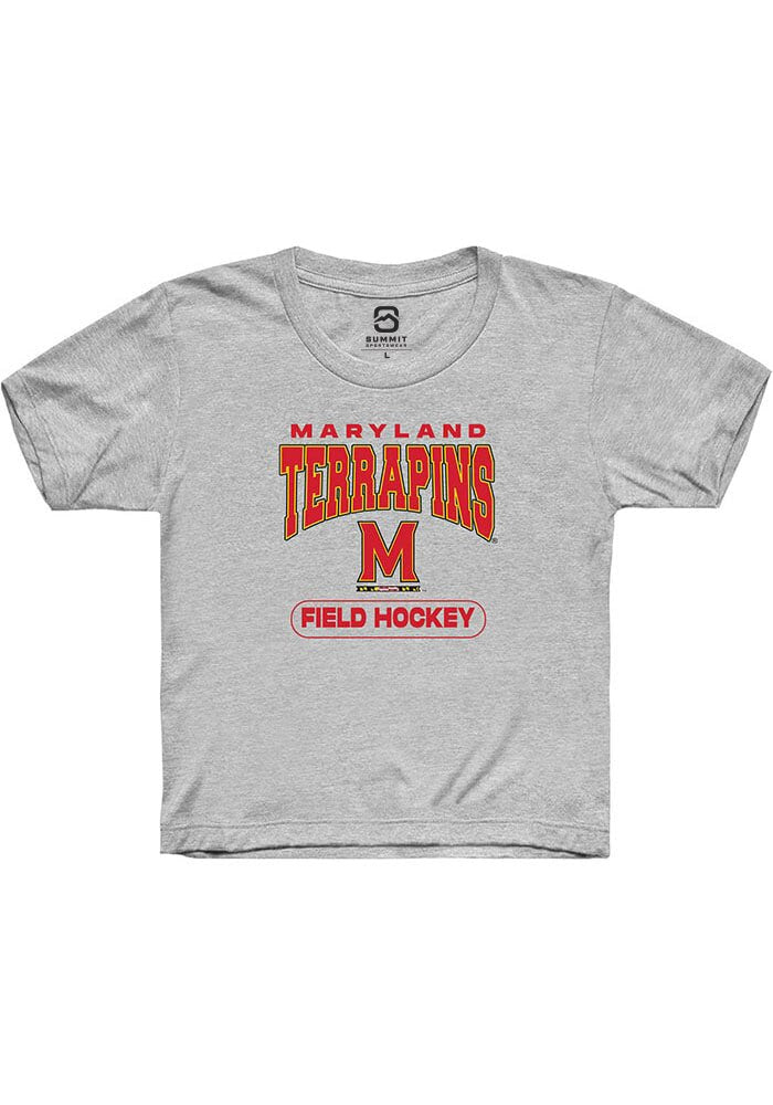 Maryland Terrapins Youth Grey Field Hockey Graphic Short Sleeve T-Shirt