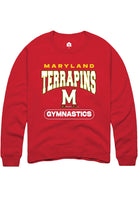 Maryland Terrapins Mens Red Gymnastics Long Sleeve Crew Sweatshirt