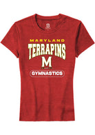 Maryland Terrapins Womens Red Gymnastics Short Sleeve T-Shirt