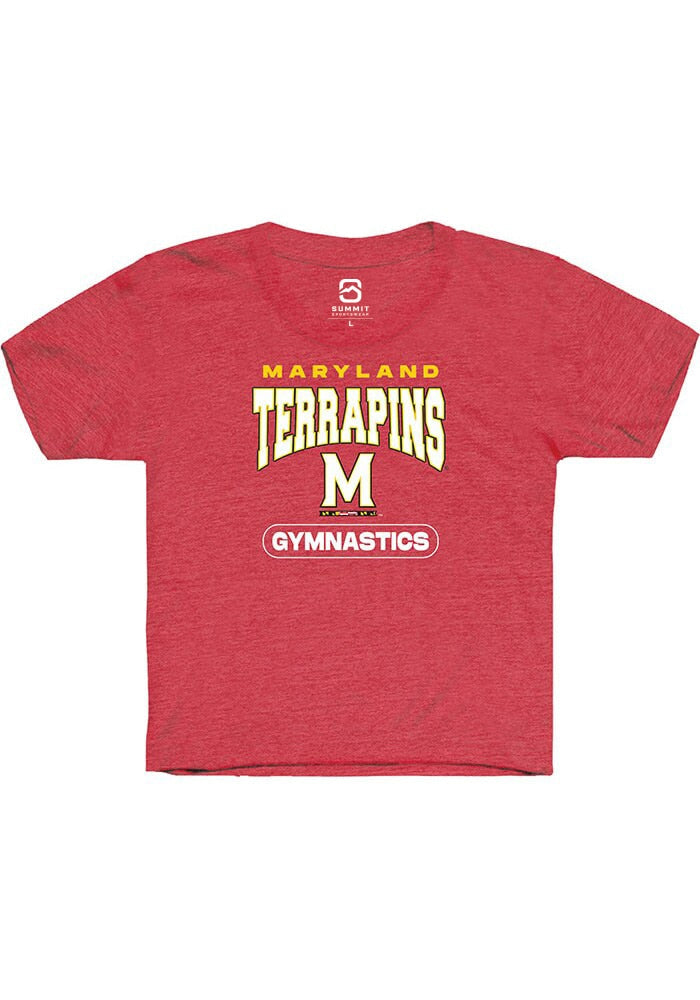 Maryland Terrapins Youth Red Gymnastics Short Sleeve T-Shirt