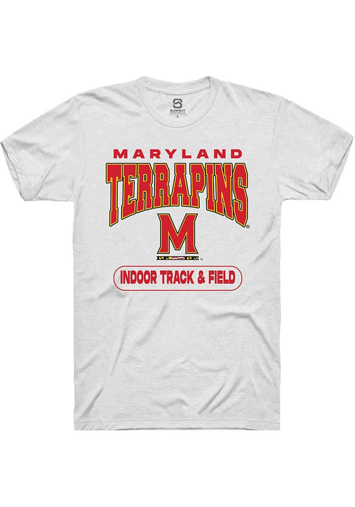 Maryland Terrapins White Indoor Track & Field Short Sleeve T-Shirt