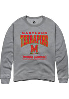 Maryland Terrapins Mens Grey Womens Lacrosse Long Sleeve Crew Sweatshirt