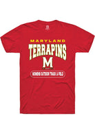 Maryland Terrapins Red Womens Outdoor Track & Field Short Sleeve T-Shirt