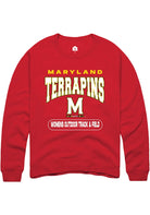 Maryland Terrapins Mens Red Womens Outdoor Track & Field Long Sleeve Crew Sweatshirt