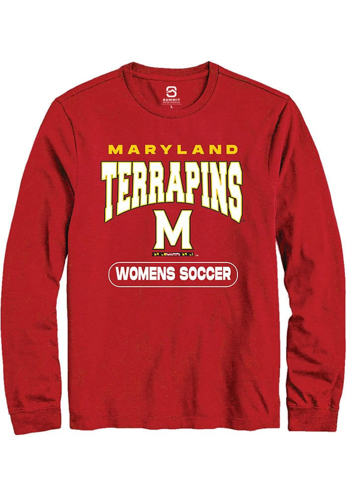 Maryland Terrapins Red Womens Soccer Long Sleeve T-Shirt