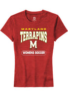 Maryland Terrapins Womens Red Womens Soccer Short Sleeve T-Shirt