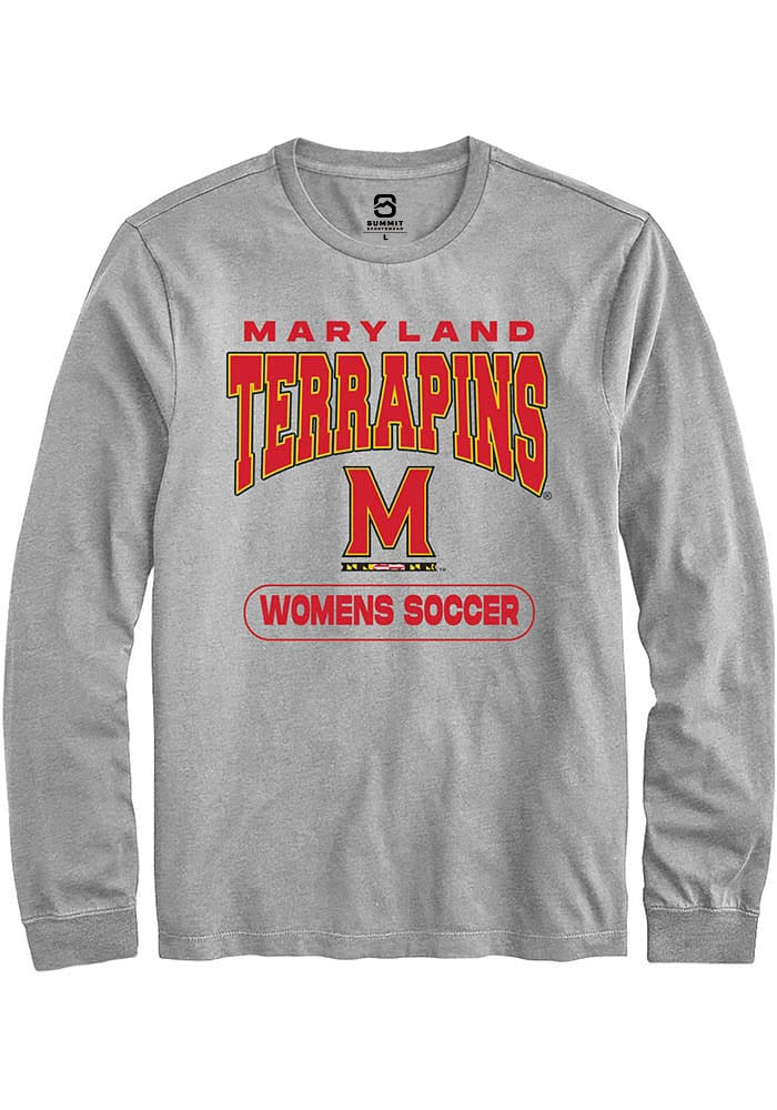 Maryland Terrapins Grey Womens Soccer Long Sleeve T-Shirt