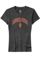 Arizona State Sun Devils Womens Charcoal Arch Logo Short Sleeve T-Shirt