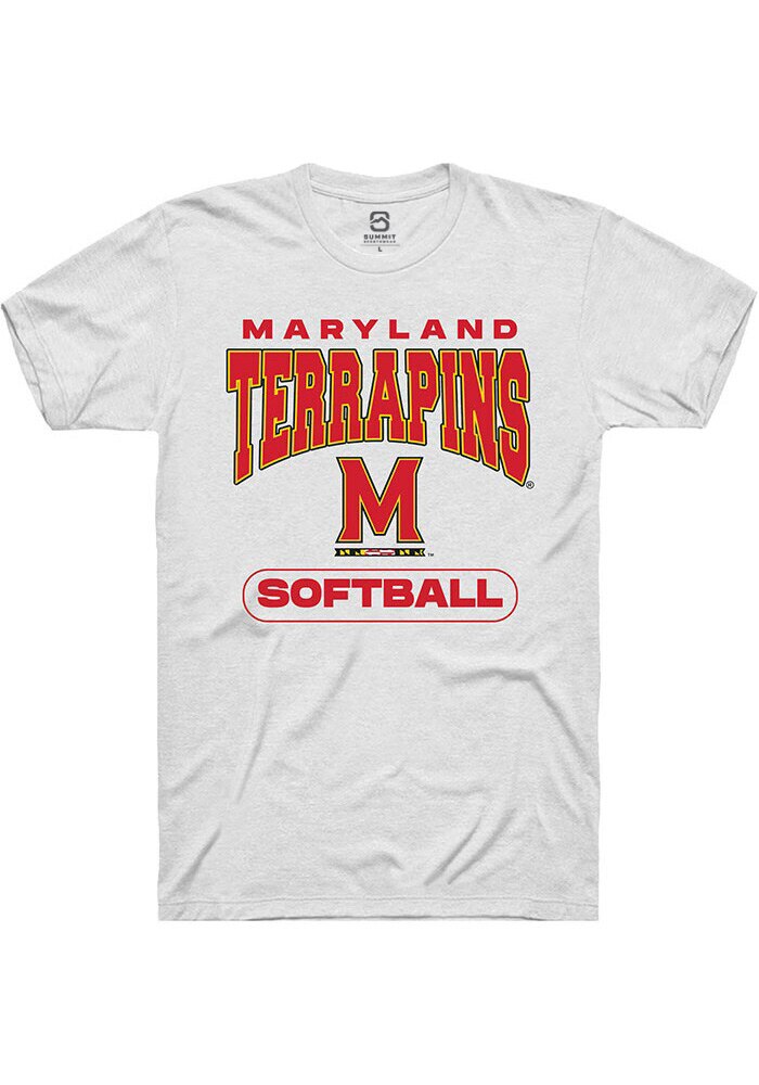 Maryland Terrapins White Softball Short Sleeve T-Shirt
