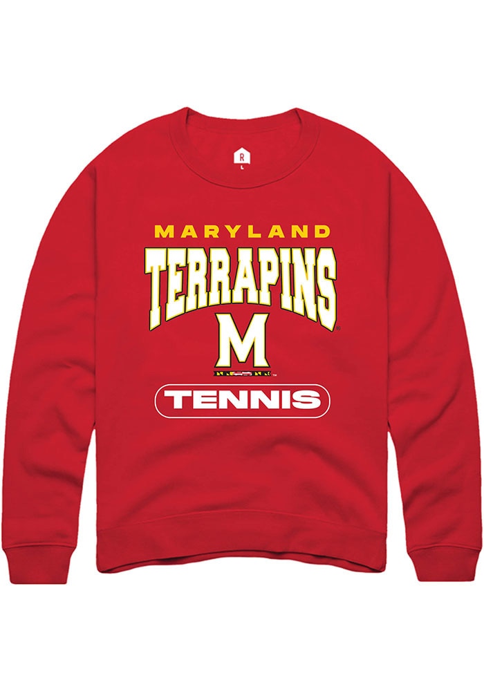 Maryland Terrapins Mens Red Tennis Long Sleeve Crew Sweatshirt