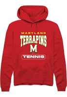 Maryland Terrapins Mens Red Tennis Long Sleeve Hoodie