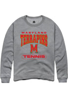 Maryland Terrapins Mens Grey Tennis Long Sleeve Crew Sweatshirt