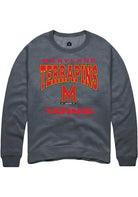 Maryland Terrapins Mens Charcoal Tennis Long Sleeve Crew Sweatshirt