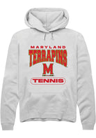 Maryland Terrapins Mens White Tennis Long Sleeve Hoodie