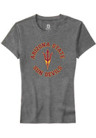 Arizona State Sun Devils Womens Grey Circle Arch Short Sleeve T-Shirt