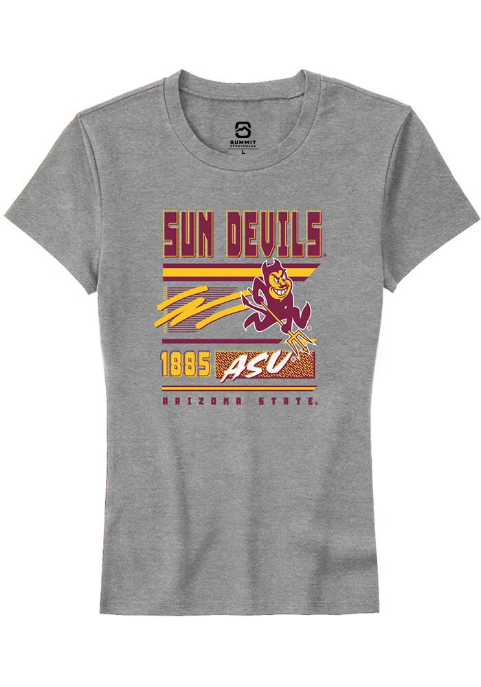 Arizona State Sun Devils Womens Grey Retro Short Sleeve T-Shirt