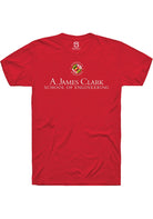 Maryland Terrapins Red A. James Clark School of Engineering Short Sleeve T-Shirt