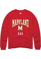 Maryland Terrapins Mens Red Dad Long Sleeve Crew Sweatshirt