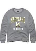 Maryland Terrapins Mens Grey Grandpa Long Sleeve Crew Sweatshirt