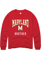Maryland Terrapins Mens Red Brother Long Sleeve Crew Sweatshirt