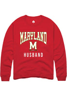 Maryland Terrapins Mens Red Husband Long Sleeve Crew Sweatshirt