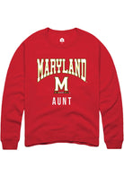 Maryland Terrapins Mens Red Aunt Long Sleeve Crew Sweatshirt