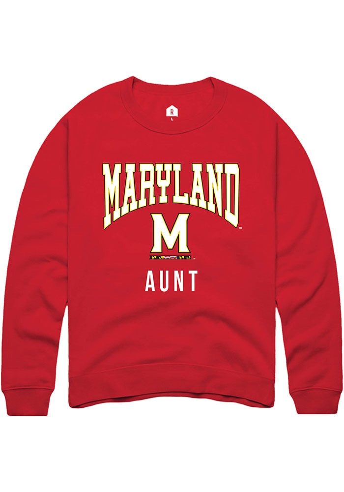 Maryland Terrapins Mens Red Aunt Long Sleeve Crew Sweatshirt