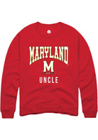 Maryland Terrapins Mens Red Uncle Long Sleeve Crew Sweatshirt
