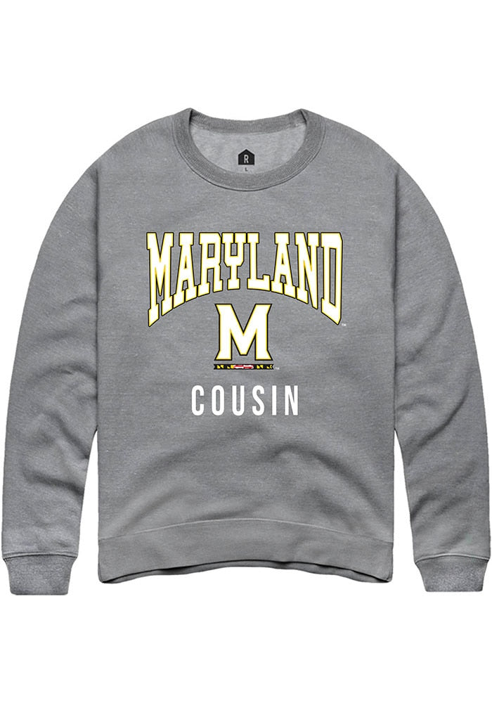 Maryland Terrapins Mens Grey Cousin Long Sleeve Crew Sweatshirt