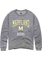 Maryland Terrapins Mens Grey Niece Long Sleeve Crew Sweatshirt