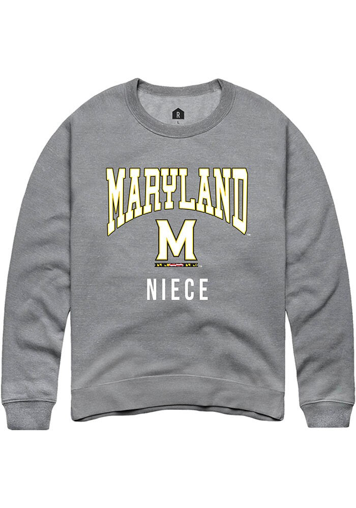 Maryland Terrapins Mens Grey Niece Long Sleeve Crew Sweatshirt