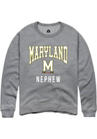 Maryland Terrapins Mens Grey Nephew Long Sleeve Crew Sweatshirt