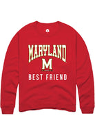 Maryland Terrapins Mens Red Best Friend Long Sleeve Crew Sweatshirt